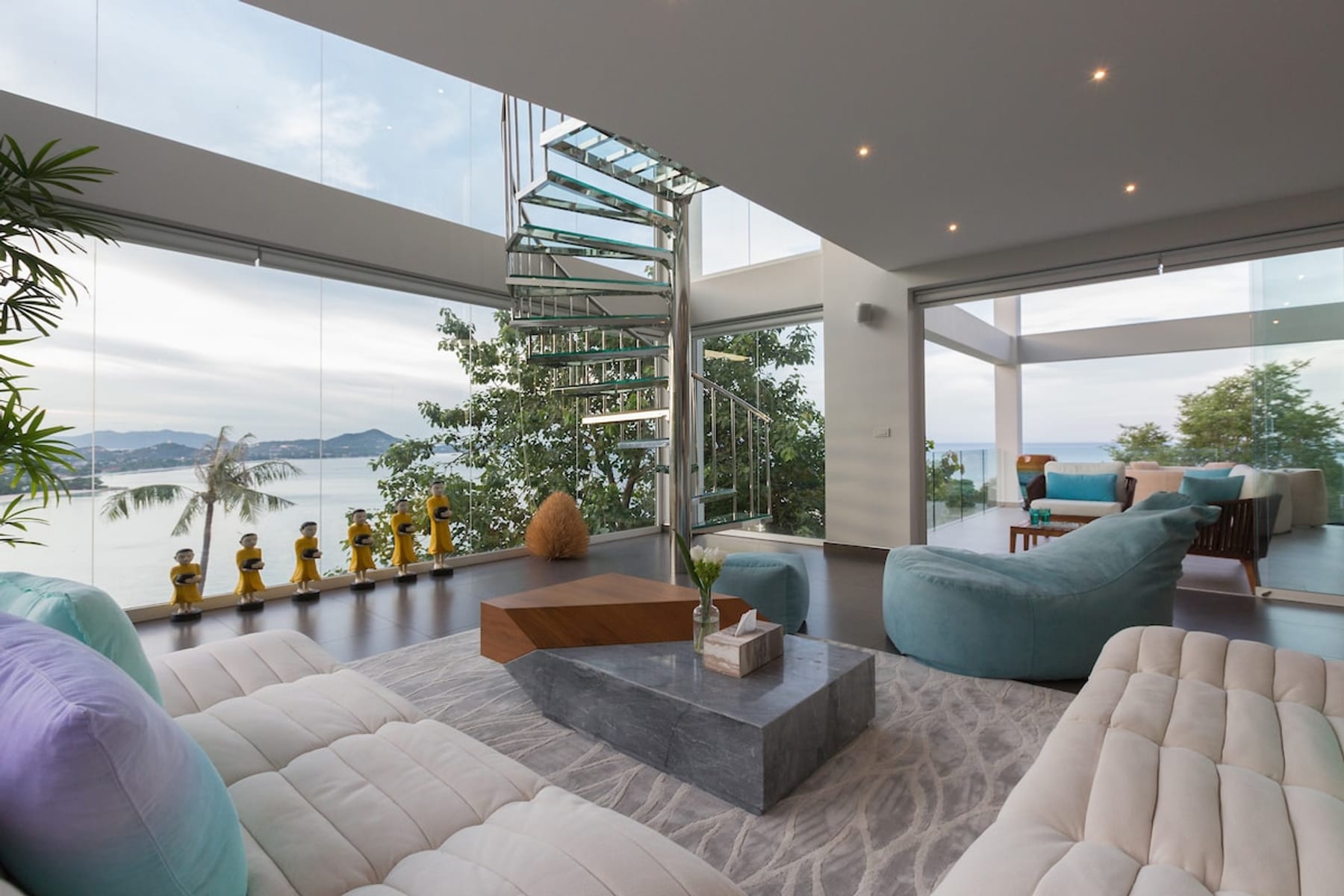 The private plunge pool and terrace of the retreat villa on Koh Samui